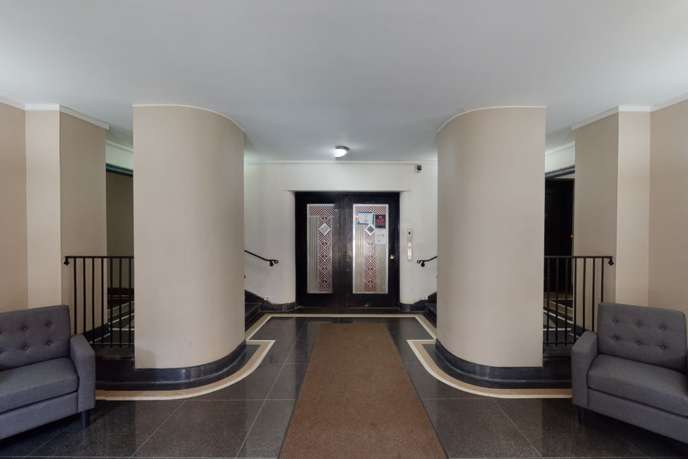 Interior entrance to the building at Eastgold NYC in New York, New York