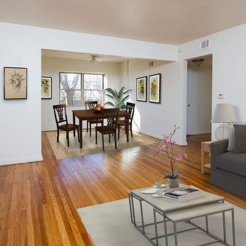 Hardwood flooring in a home at Brighton Gardens in Rochester, New York