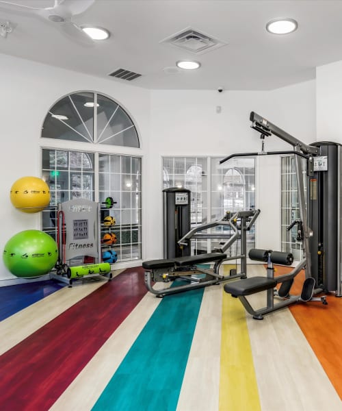 Professionally equipped exercise room at Citation Club in Farmington Hills, Michigan