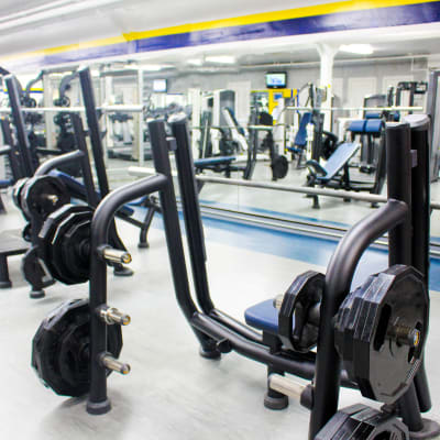 Weight lifting equipment at Seal Beach Officer Housing in Seal Beach, California