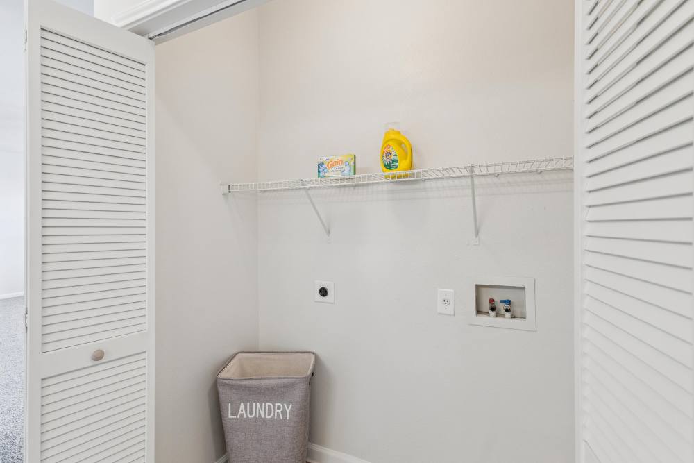 A closet area at Costa Vizcaya in Houston, Texas