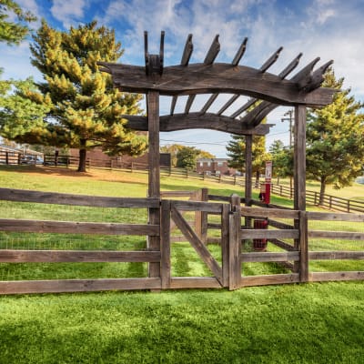 Onsite dog park at Audubon Park in Nashville, Tennessee