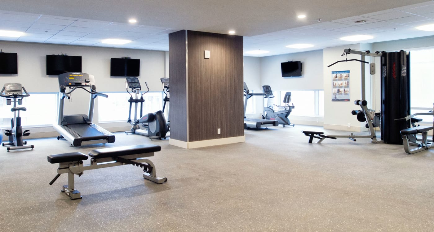 Modern fitness center at 19Twenty Apartments in Halifax, Nova Scotia