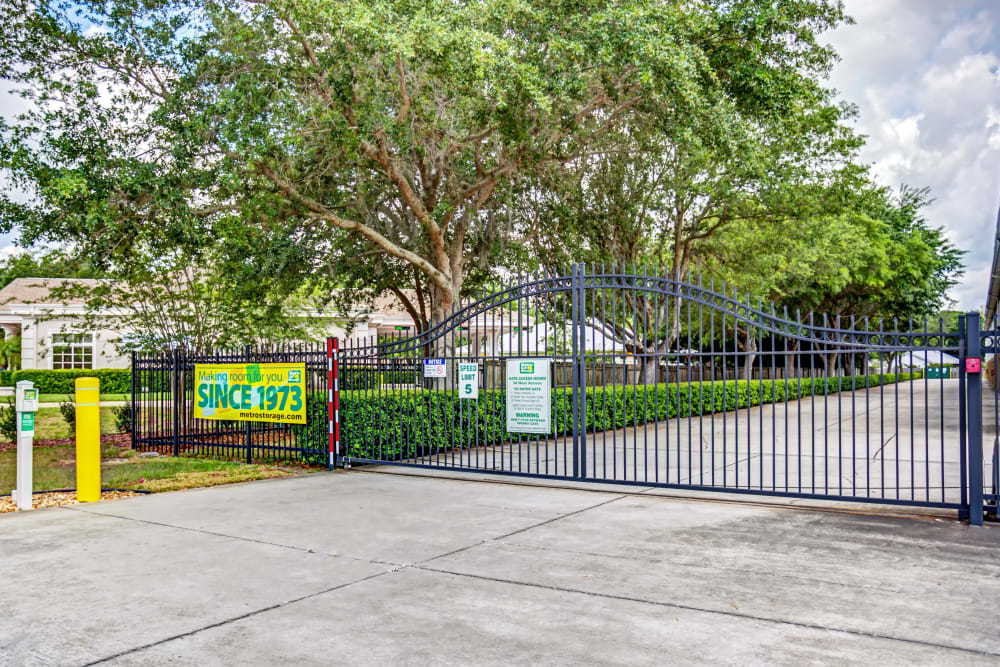 Access gate at Metro Self Storage in Wesley Chapel, Florida