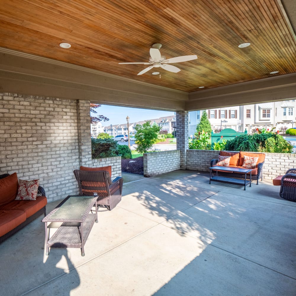 Covered patio at The Estates at Seven Fields, Seven Fields, Pennsylvania