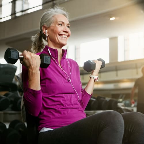 Fitness center at Leisure Living Lakeside in Evansville, Indiana