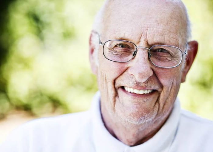 Happy smiling man at The Terraces at Park Marino in Pasadena
