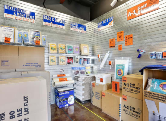 Packing and moving supplies available at A-1 Self Storage in Bell Gardens, California