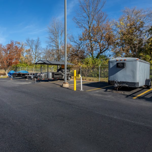 RV and boat parking spaces at StorQuest Economy Self Storage in Trotwood, Ohio