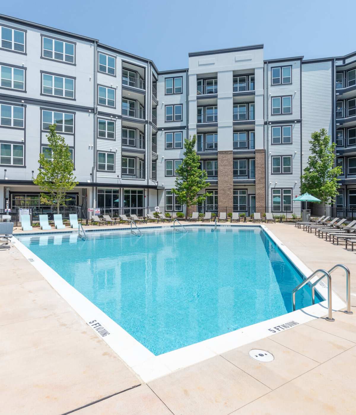 Resort-style pool at District at 54 in Raleigh, North Carolina