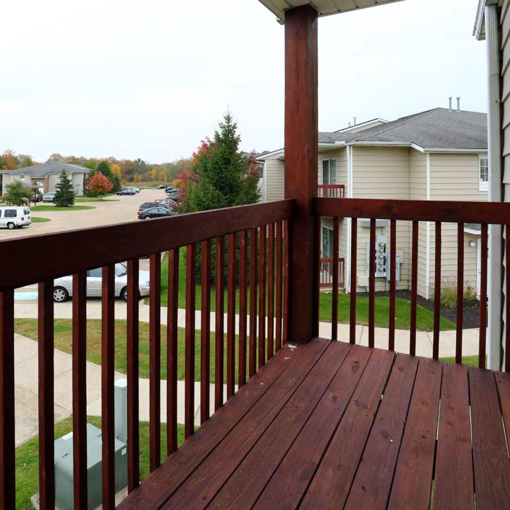 Private balcony at Glenwood Pointe, Twinsburg, Ohio