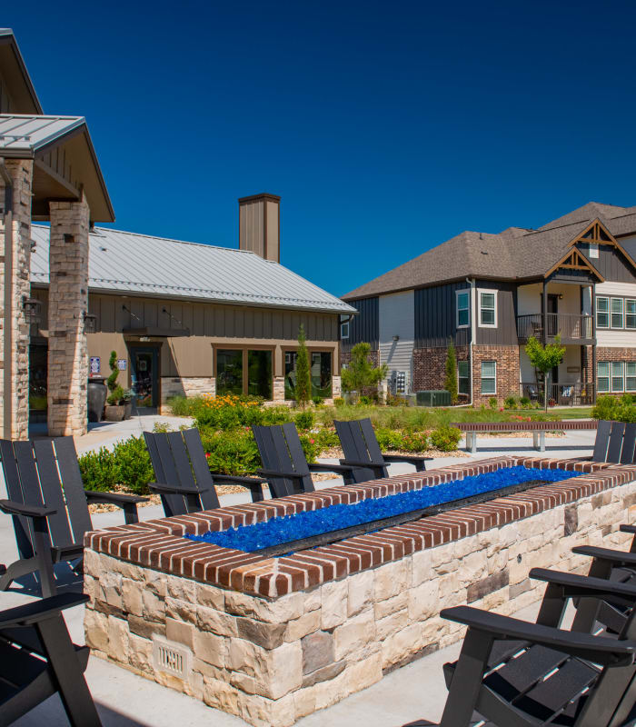 Firepit seating outside of Cedar Ridge in Tulsa, Oklahoma