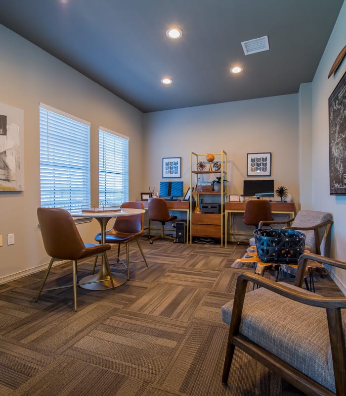 Computer area at The Remington Apartments in Wichita, Kansas
