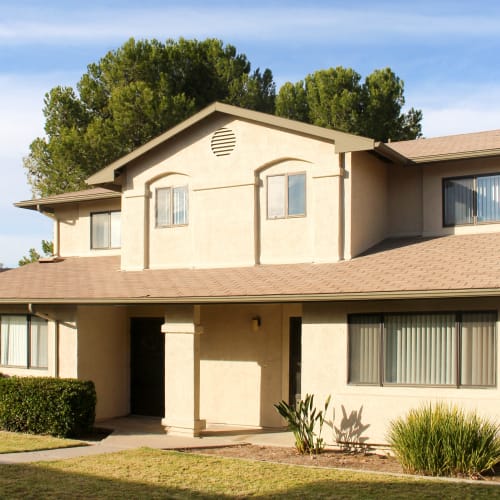 exterior of the building at Miramar Townhomes in San Diego, California