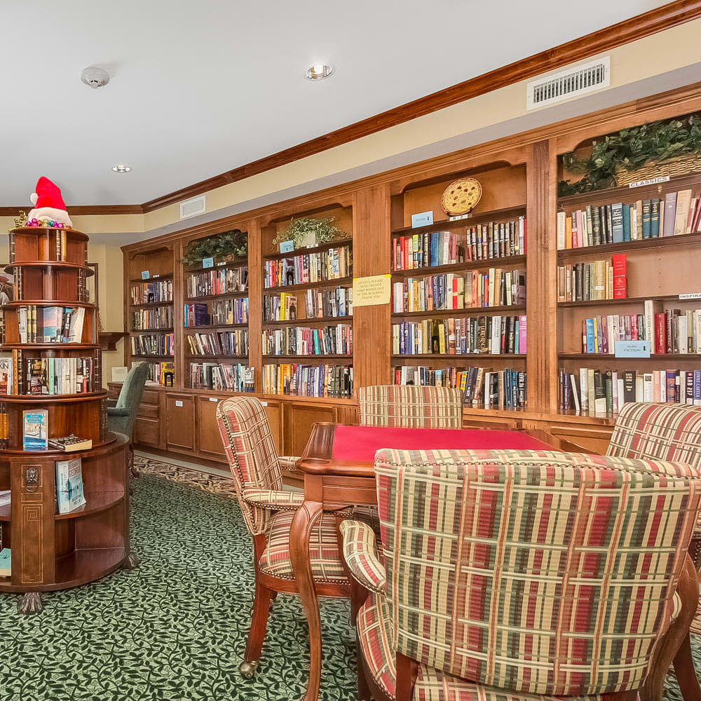 Library at Applewood Pointe of Woodbury in Woodbury, Minnesota.