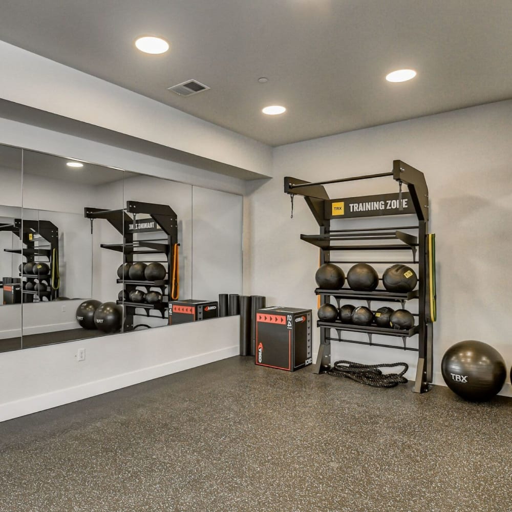 Well equipped fitness center at Evergreen, Monroeville, Pennsylvania