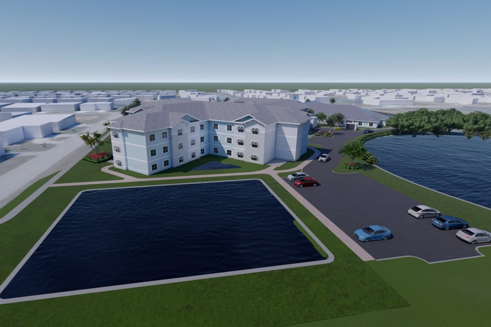 Exterior rendering of The Meridian at Punta Gorda Isles in Punta Gorda, Florida