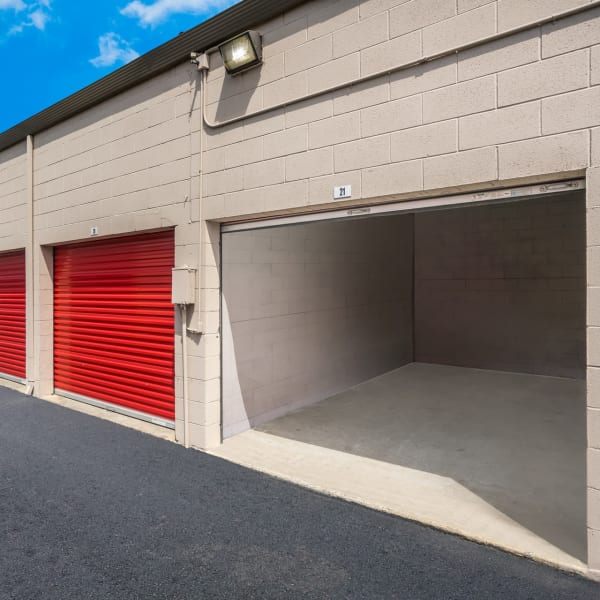 Interior storage units at StorQuest Express Self Service Storage in Sacramento, California