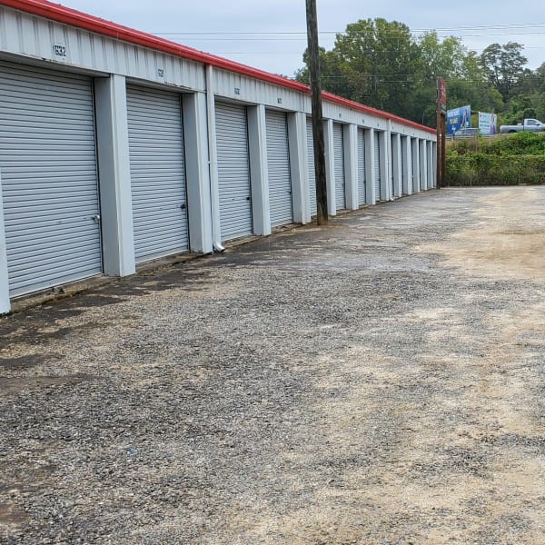 Outdoor storage units at StayLock Storage in Athens, Georgia