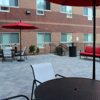Outdoor patio at Station 101 in Beverly, Massachusetts