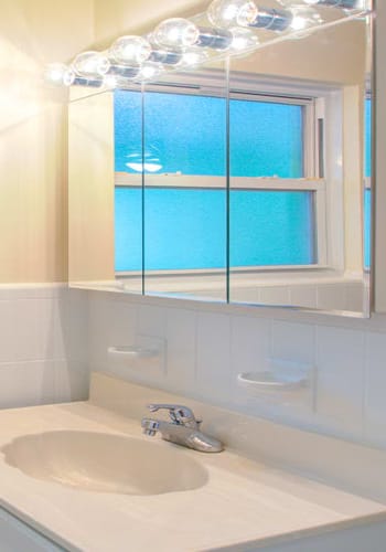 Modern bathroom at Haddon Knolls Apartments in Haddon Heights, New Jersey