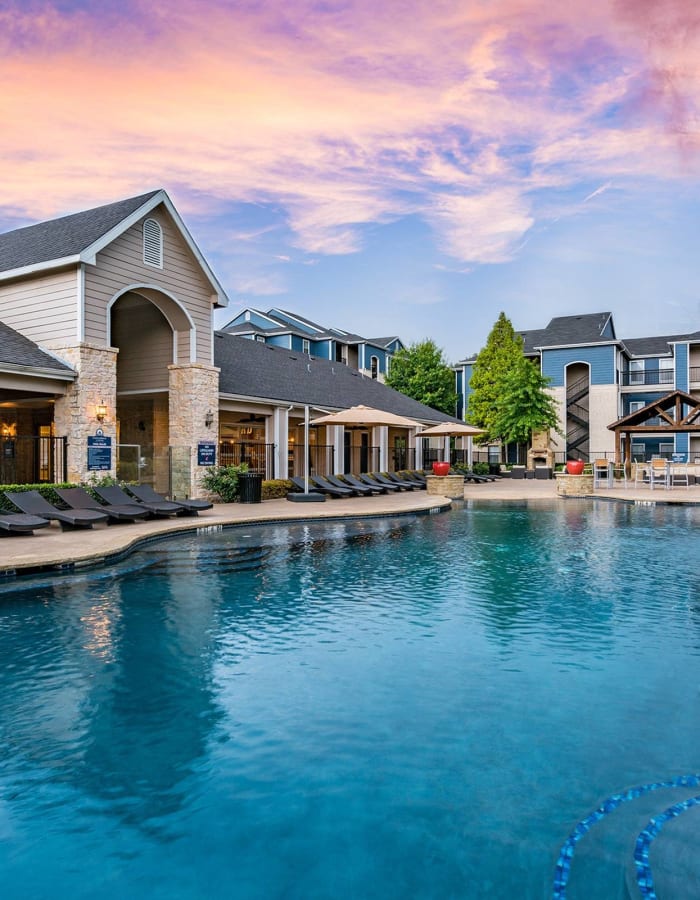 Swimming amenities at The Leonard in Denton, Texas