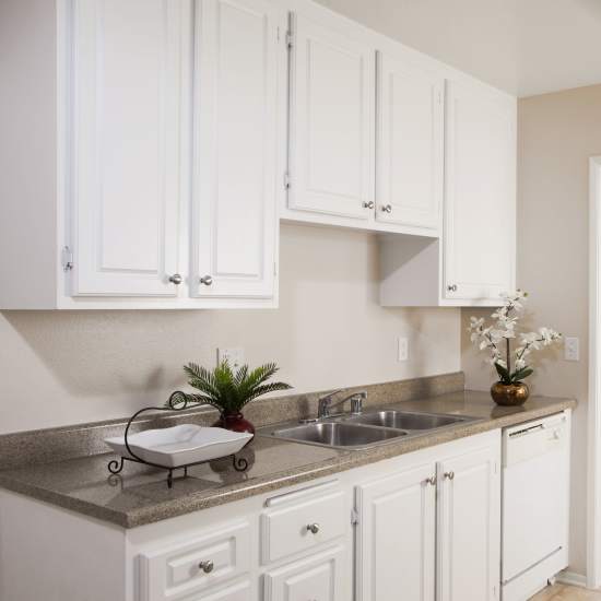 Kitchen with sink at Forest Glen in Lake Forest, California