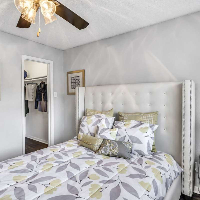 Bedroom with connected closet at Sedona Canyon in San Antonio, Texas