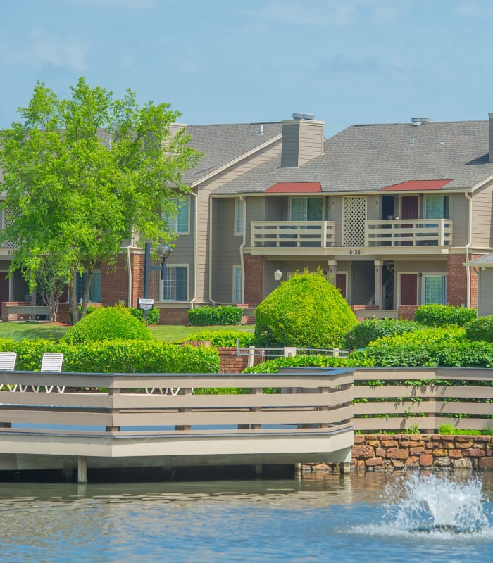 Exterior to Sheridan Pond in Tulsa, Oklahoma