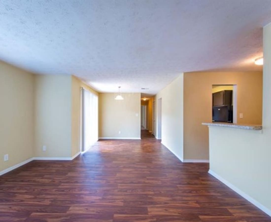 Wood-style flooring in an apartment at Haven Hill Exchange in Atlanta, Georgia