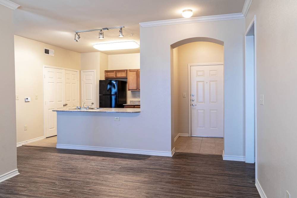 Spacious apartment with hardwood plank flooring at Blue Ridge in Midland, Texas