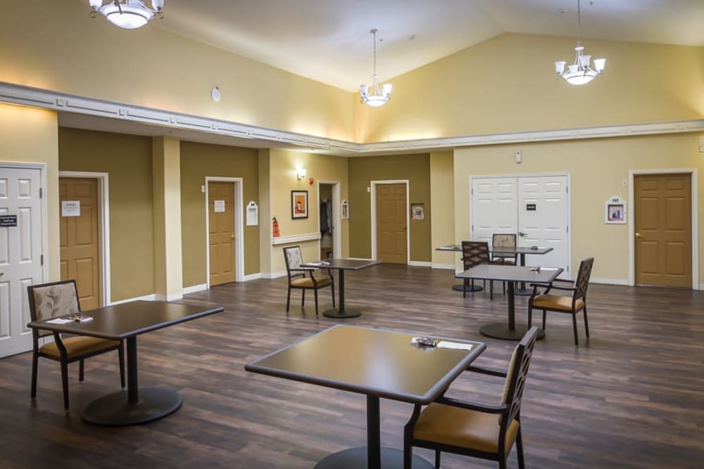 Dining room at Evergreen Memory Care in Eugene, Oregon.