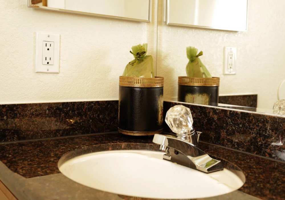 Bathroom sink at Villas At Camino Bernardo in San Diego, California