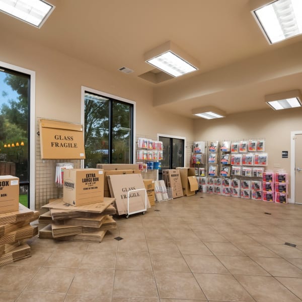 Packing supplies available at Missouri Flat Storage Depot in Placerville, California