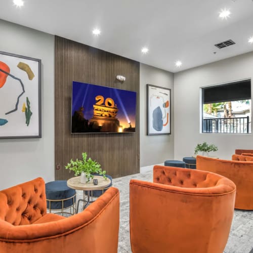 Clubhouse with large flat screen TV at Domain, Henderson, Nevada