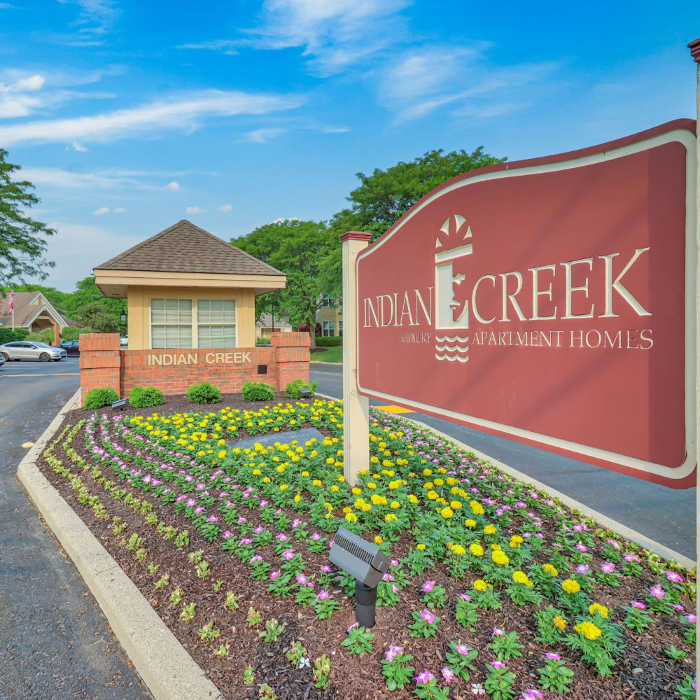 Property sign at Indian Creek, Reynoldsburg, Ohio