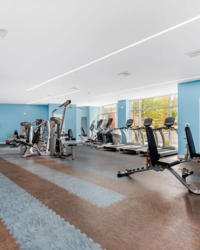 Fitness center at Station Row Apartments in PROVIDENCE, Rhode Island