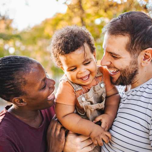 Happy family at The Reserve at White Oak in Garner, North Carolina