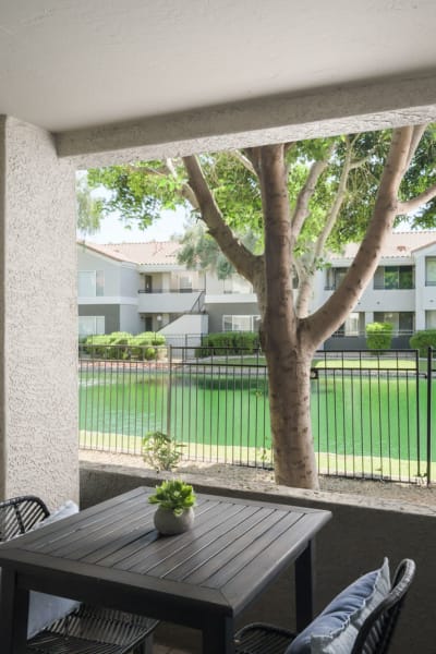 Private patio at Lakes at Arrowhead Ranch, Glendale, Arizona