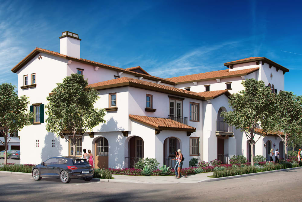 Beautiful apartments surrounded by lush landscaping alttext
