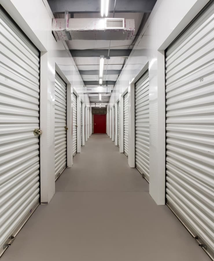 Indoor self storage units at StorQuest Self Storage in Bradenton, Florida