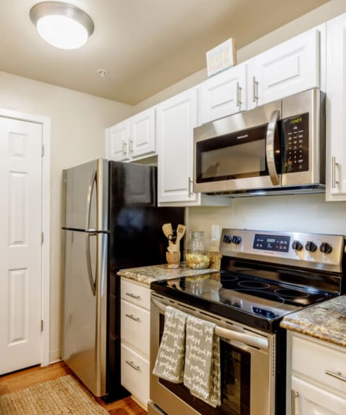 Kitchen area at UTE Creek Apartments in Longmont, Colorado