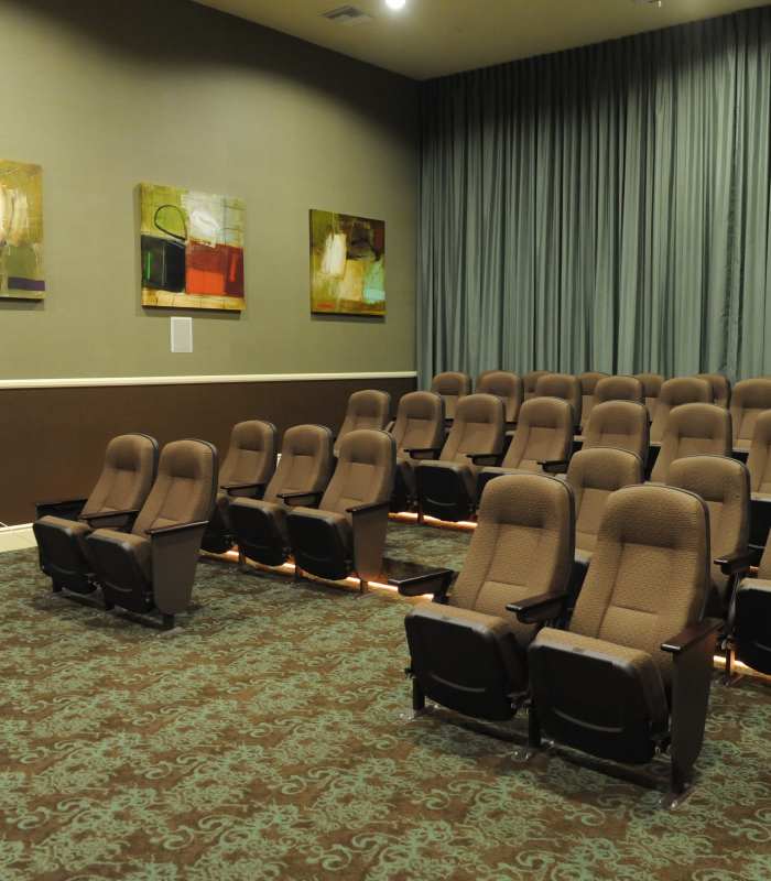 Private theater at Cresta Bella in San Diego, California