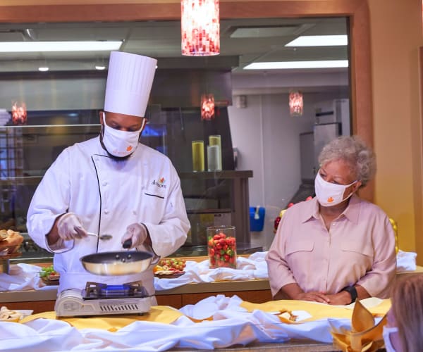chef making food for residents
