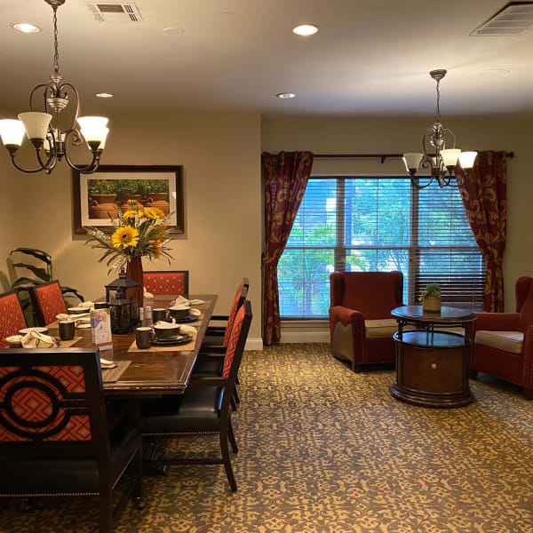 Model dining room at NewForest Estates in San Antonio, Texas