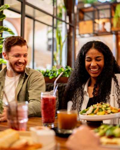 Residents out for dinner near Arden at Midtown GP in Grand Prairie, Texas
