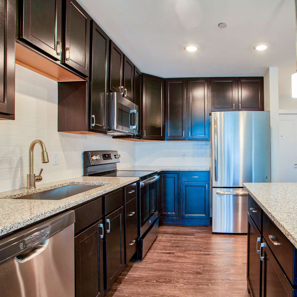 Model kitchen at The Club at Dowling Village, North Smithfield, Rhode Island
