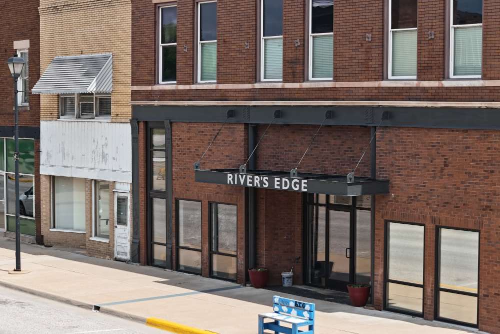 Entrance of an apartment at Rivers Edge in Clinton, Indiana 