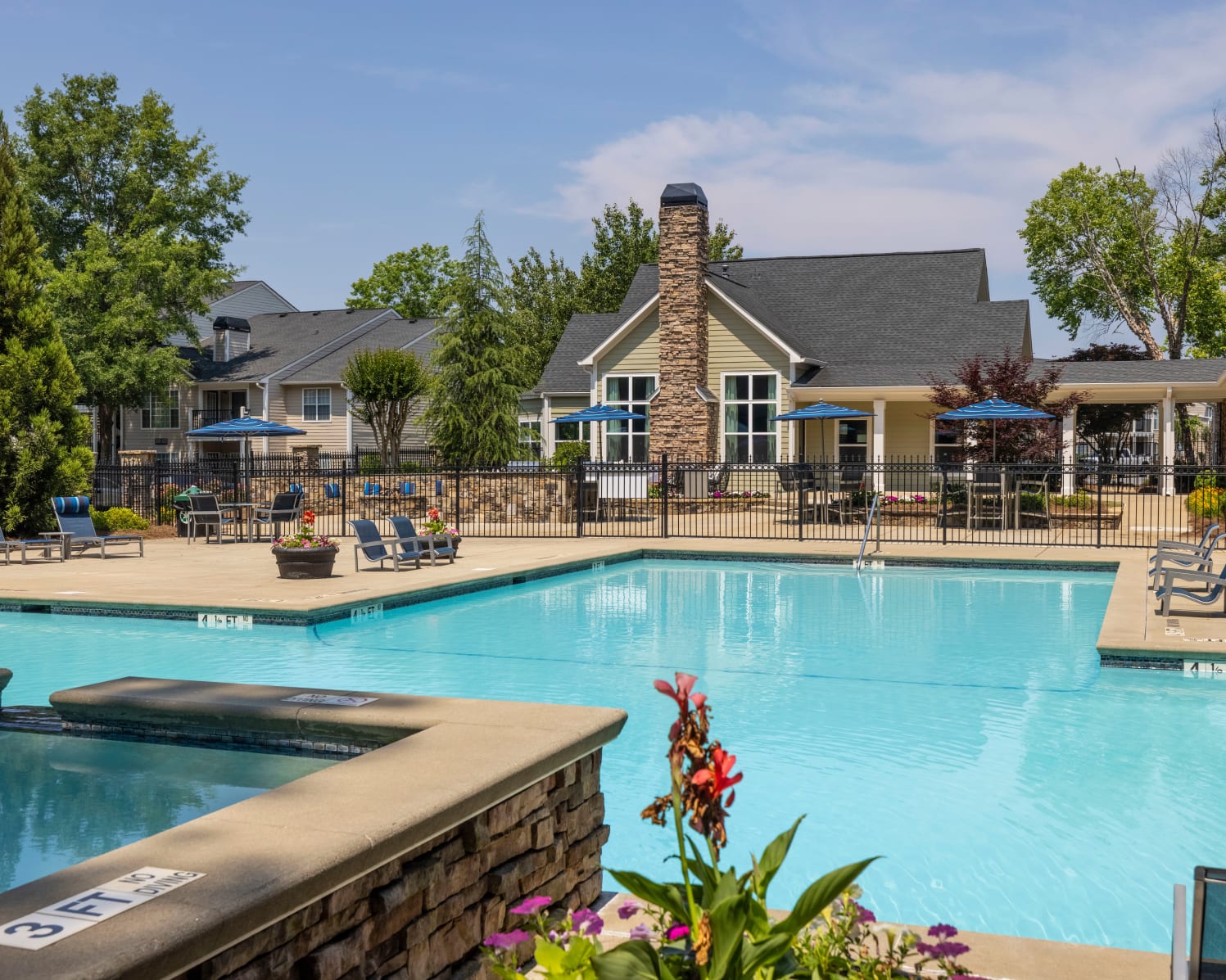 Beautiful swimming pool at Westpark Club in Athens, Georgia