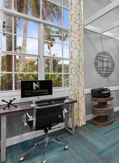 WiFi & Coworking Lounge at Nova Central Apartments in Davie, Florida